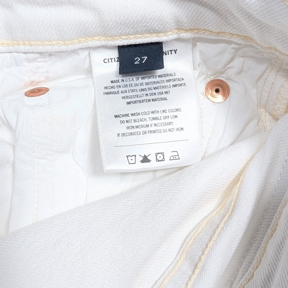 Citizens of Humanity Emerson Slim Boyfriend Jeans 28 White Distressed Denim‎ - Picture 10 of 12